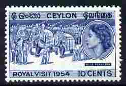 Ceylon 1954 Royal Visit 10c unmounted mint, SG 434