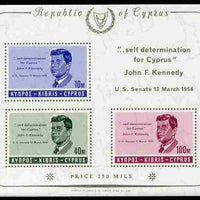 Cyprus 1963 President Kennedy Commemoration imperf m/sheet unmounted mint SG MS258a