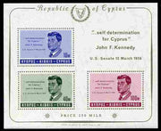 Cyprus 1963 President Kennedy Commemoration imperf m/sheet unmounted mint SG MS258a