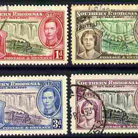 Southern Rhodesia 1937 KG6 Coronation perf set of 4 fine cds used, SG 36-39