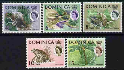 Dominica 1966-67 Pictorial Defs set of 5 with sideways watermark unmounted mint SG 200-204
