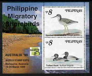 Philippines 1999 Birds perf m/sheet with Australia '99 imprint in margin unmounted mint SG MS 3228