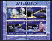 Togo 2010 Satellites perf sheetlet containing 4 values unmounted mint