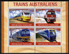 Togo 2010 Australian Trains perf sheetlet containing 4 values unmounted mint