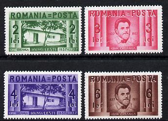 Rumania 1937 Birth Centenary of Lon Creanga (poet) set of 4 unmounted mint, SG 1348-51, Mi 524-27