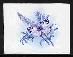 Lesotho 1984 Butterflies Meadow White 60s imperf proof in blue & magenta colours only minor wrinkles but unmounted mint as SG 575