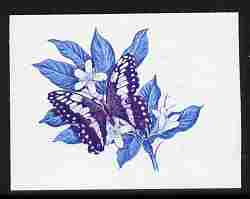 Lesotho 1984 Butterflies Christmas Butterfly 5m (top value) imperf proof in blue & magenta colours only minor wrinkles but unmounted mint as SG 578