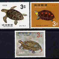 Ryukyu Islands 1965-66 Turtles perf set of 3 unmounted mint SG 171-173