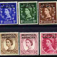 Morocco Agencies - British Currency 1952-55 QEII def set complete 10 values mounted mint SG 101-10