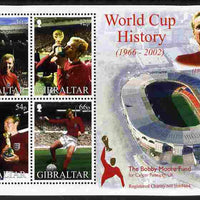 Gibraltar 2002 Football World Cup - England's Victory perf m/sheet unmounted mint SG MS1010