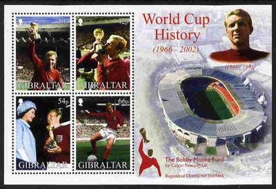 Gibraltar 2002 Football World Cup - England's Victory perf m/sheet unmounted mint SG MS1010