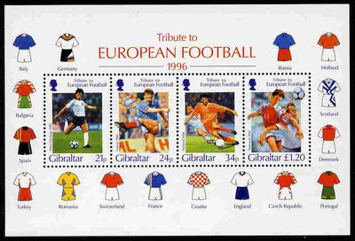 Gibraltar 1996 Football European Championship perf m/sheet unmounted mint SG MS775