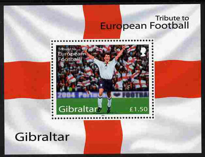 Gibraltar 2004 Football European Championship perf m/sheet (£1.50 value) unmounted mint SG MS1087a
