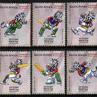 South Africa 2002 Cricket World Cup perf set of 6 unmounted mint SG 1394-99
