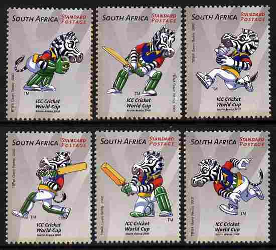 South Africa 2002 Cricket World Cup perf set of 6 unmounted mint SG 1394-99