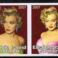 Easdale 2007 Marilyn Monroe £1.50 #1 imperf se-tenant pair unmounted mint