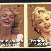Easdale 2007 Marilyn Monroe £1.50 #2 imperf se-tenant pair unmounted mint