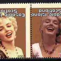 Easdale 2007 Marilyn Monroe £1.50 #2 perf se-tenant pair with images transposed and Country, value & date inverted showing a fine misplacement of perforations, unmounted mint