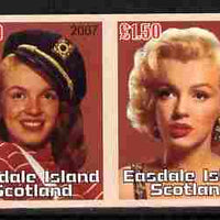 Easdale 2007 Marilyn Monroe £1.50 #3 imperf se-tenant pair unmounted mint