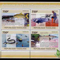 Togo 2011 Water Pollution & Endangered Fishes perf sheetlet containing 4 values unmounted mint