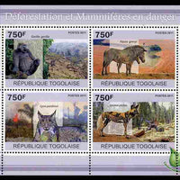 Togo 2011 Environment - Deforestation & Endangered Mammals perf sheetlet containing 4 values unmounted mint