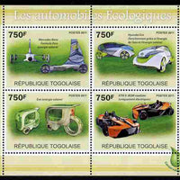 Togo 2011 Ecological Cars perf sheetlet containing 4 values unmounted mint