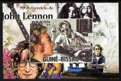 Guinea - Bissau 2010 John Lennon 70th Birth Anniversary #1 individual imperf deluxe sheet unmounted mint. Note this item is privately produced and is offered purely on its thematic appeal