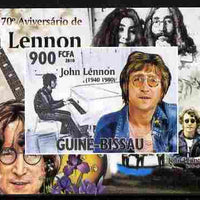 Guinea - Bissau 2010 John Lennon 70th Birth Anniversary #2 individual imperf deluxe sheet unmounted mint. Note this item is privately produced and is offered purely on its thematic appeal