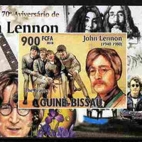 Guinea - Bissau 2010 John Lennon 70th Birth Anniversary #3 individual imperf deluxe sheet unmounted mint. Note this item is privately produced and is offered purely on its thematic appeal