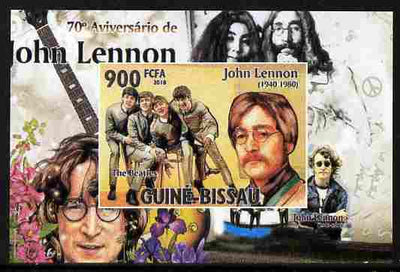 Guinea - Bissau 2010 John Lennon 70th Birth Anniversary #3 individual imperf deluxe sheet unmounted mint. Note this item is privately produced and is offered purely on its thematic appeal