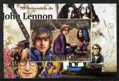 Guinea - Bissau 2010 John Lennon 70th Birth Anniversary #4 individual imperf deluxe sheet unmounted mint. Note this item is privately produced and is offered purely on its thematic appeal
