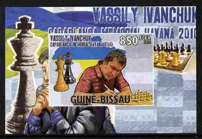 Guinea - Bissau 2010 Chess - Vassily Ivanchuk #1 individual imperf deluxe sheet unmounted mint. Note this item is privately produced and is offered purely on its thematic appeal