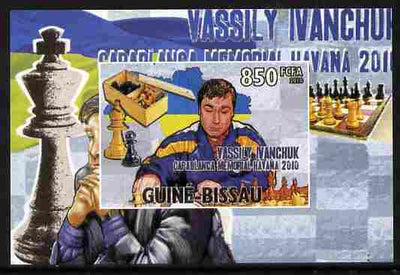 Guinea - Bissau 2010 Chess - Vassily Ivanchuk #4 individual imperf deluxe sheet unmounted mint. Note this item is privately produced and is offered purely on its thematic appeal