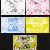 Guinea - Bissau 2010 Butterflies #09 individual deluxe sheet - the set of 5 imperf progressive proofs comprising the 4 individual colours plus all 4-colour composite, unmounted mint