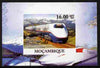 Mozambique 2010 Japanese High Speed Trains #1 individual imperf deluxe sheet unmounted mint. Note this item is privately produced and is offered purely on its thematic appeal
