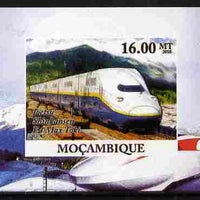 Mozambique 2010 Japanese High Speed Trains #2 individual imperf deluxe sheet unmounted mint. Note this item is privately produced and is offered purely on its thematic appeal