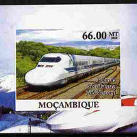 Mozambique 2010 Japanese High Speed Trains #3 individual imperf deluxe sheet unmounted mint. Note this item is privately produced and is offered purely on its thematic appeal