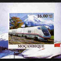 Mozambique 2010 Japanese High Speed Trains #4 individual imperf deluxe sheet unmounted mint. Note this item is privately produced and is offered purely on its thematic appeal