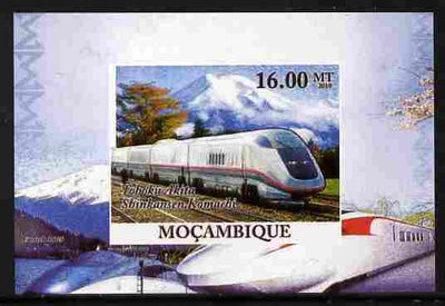 Mozambique 2010 Japanese High Speed Trains #4 individual imperf deluxe sheet unmounted mint. Note this item is privately produced and is offered purely on its thematic appeal