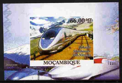 Mozambique 2010 Japanese High Speed Trains #6 individual imperf deluxe sheet unmounted mint. Note this item is privately produced and is offered purely on its thematic appeal