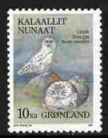 Greenland 1987-90 Birds 10k Snowy Owl unmounted mint SG 183