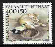 Greenland 1990 Environmental Foundation 400ore Sledge Dog & Ducks unmounted mint SG 225