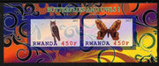 Rwanda 2011 Butterflies & Owls #1 imperf sheetlet containing 2 values unmounted mint
