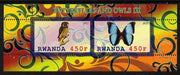 Rwanda 2011 Butterflies & Owls #3 perf sheetlet containing 2 values unmounted mint