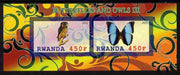 Rwanda 2011 Butterflies & Owls #3 imperf sheetlet containing 2 values unmounted mint