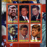 Rwanda 2011 John F Kennedy perf sheetlet containing 6 values fine cto used