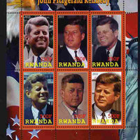 Rwanda 2011 John F Kennedy perf sheetlet containing 6 values unmounted mint