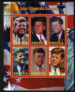 Rwanda 2011 John F Kennedy perf sheetlet containing 6 values unmounted mint