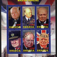 Rwanda 2011 Winston Churchill perf sheetlet containing 6 values fine cto used