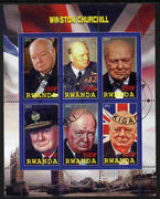 Rwanda 2011 Winston Churchill perf sheetlet containing 6 values fine cto used